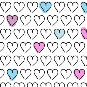 doodle heart on white background