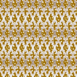 Quatrefoil Stars Silvery Gold Faux Woven on Citrine Yelow