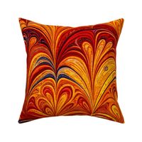 Marbling Arches - Classic Red Yellow Blue 1800s Style Marbled Design