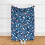 Dolphin Joy Tropical Ocean Nautical Christmas/Blue + Red