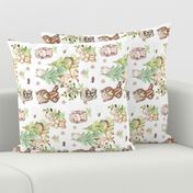 Floral Woodland Forest Animals Baby Nursery Rotated 