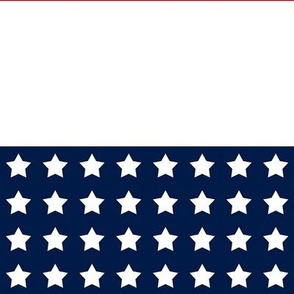 Red, white, blue wide horizontal stripe with stars