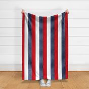 Red, white, blue wide stripe with stars