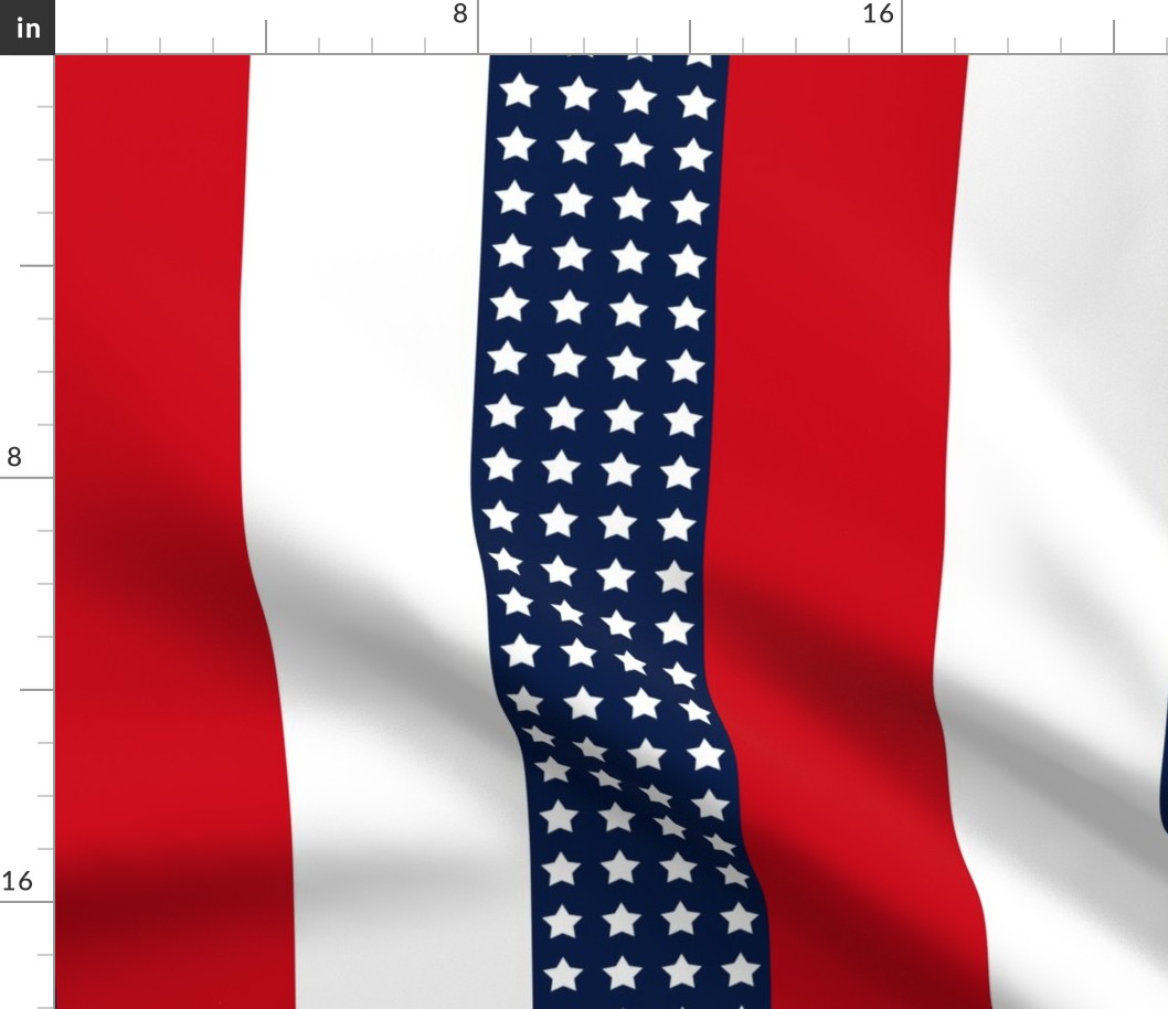 Red, white, blue wide stripe with stars