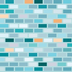 Subway- Brick Bond-Horizontal-Blue Gemstone Palette