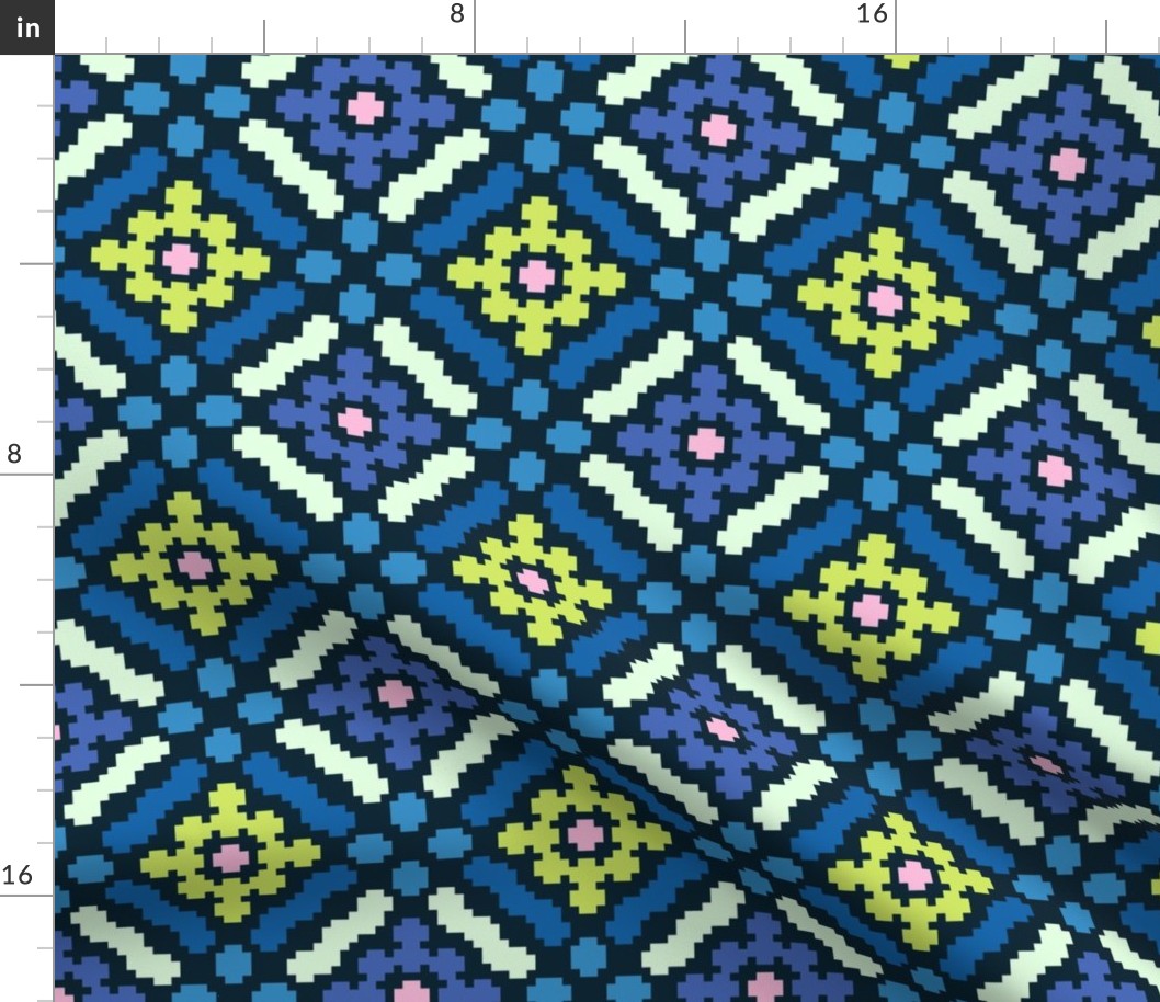 L Checkered pixel 0041 F traditional geometric abstract vintage modern retro check dot