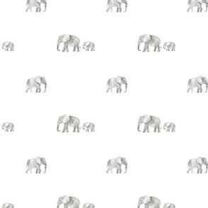 Little Watercolor Elephants