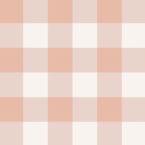 Medium | Blush Gingham Check with Cream and Beige Neutral Gingham