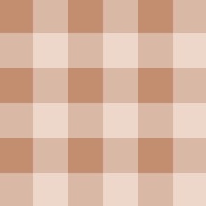 Medium Squares Light Brown Tan Gingham Check with Cream and Beige Neutral Gingham