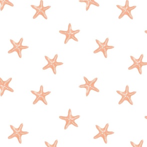 Peachy Watercolor Starfish