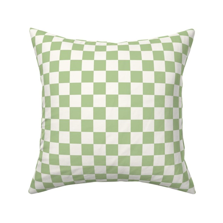 1" glass green checkerboard