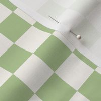 1" glass green checkerboard