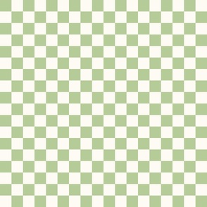 1" glass green checkerboard