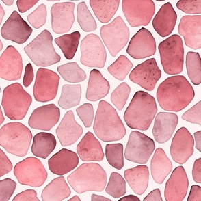 Ocean Vibe Seaglass Watercolor Pattern In Shades Of Pink