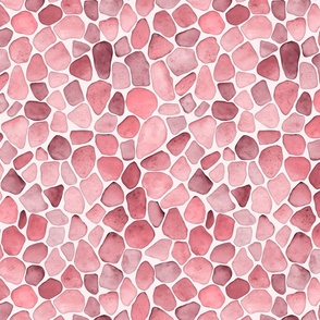 Ocean Vibe Seaglass Watercolor Pattern In Shades Of Pink Smaller Scale