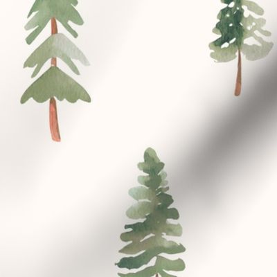Skinny Watercolor Pine Trees