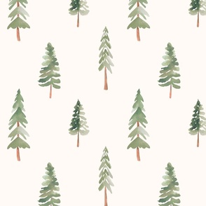 Skinny Watercolor Pine Trees