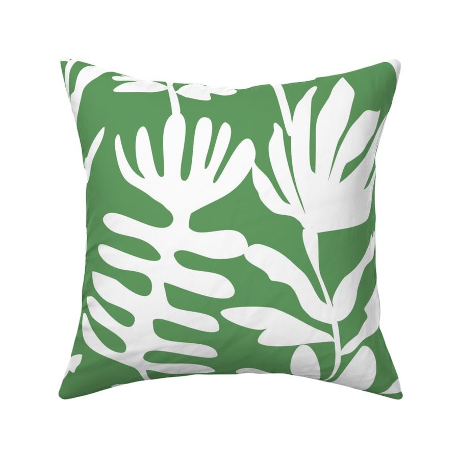 Matisse Inspired Maximalist Abstract Plant Line Drawing Silhouette - Green 