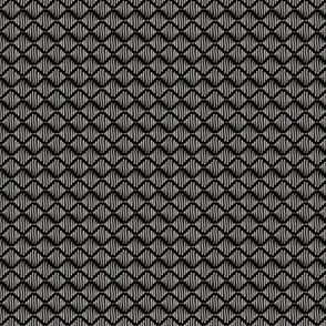 Squiggle line diamond waves - white and black (mini)