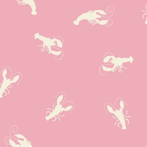 (L) _ Lobster Solid Creme White on Pink