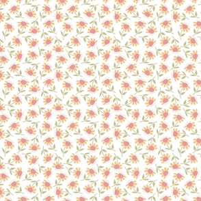 (XS) Happy Flowers - Yellow, Pink and Green Pastel Colors Florals Chamomile Botanicals Minimalist Nature