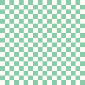 1" clear bell green checkerboard