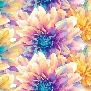Vibrant Intricate Watercolor Flowers
