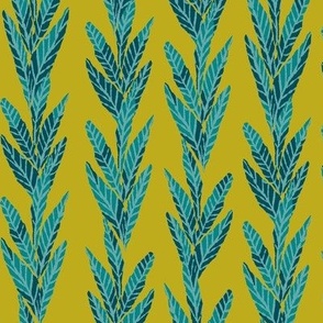 Annika - leaves - green, teal