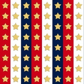 Red, white, blue stripe Gold stars