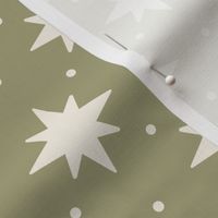 clover 8 point star and dots: celestial, night sky, whimsical, octagram