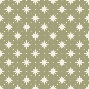 clover 8 point star and dots: celestial, night sky, whimsical, octagram