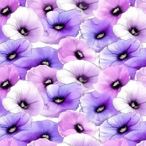 Purple Texture of Elegant Watercolor Flowers