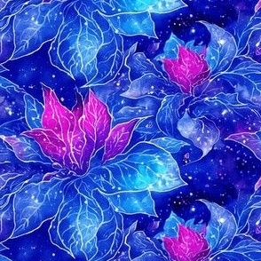 Vibrant Blue Floral Watercolor