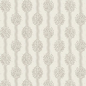 Cosette light: Stone Gray & Off White Bouquet Ribbon Stripe, Neutral Small Floral