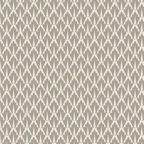 Ines Leaf Grille: Stone Gray Leaf Scallop, Small Scale Neutral Botanical