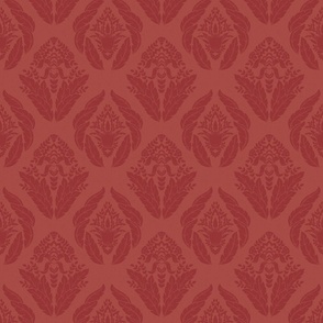 Damask in Coral and Red - Large Version