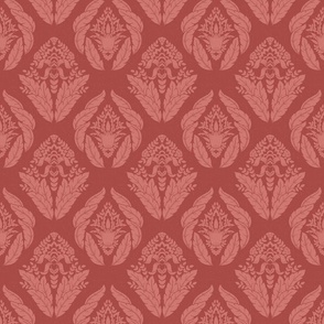 Damask in Coral and Rose - Medium Version