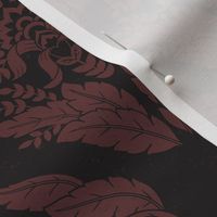 Damask in Ink and Burgundy - Medium Version