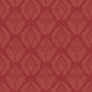 Damask in Red and Coral - Medium Version