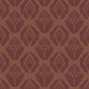 Damask in Rust and Burgundy - Medium Version