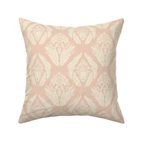 Damask in Shell Pink and Ivory - Medium Version