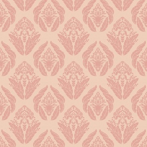 Damask in Shell Pink and Vintage Rose - Medium Version