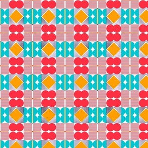 Red and orange multicolor checkerboard / small