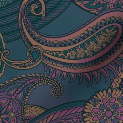 Pinky Teal Paisley Pop