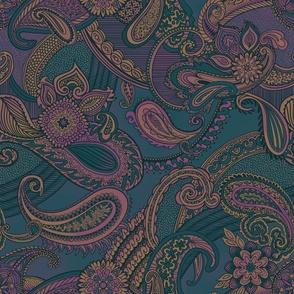 Pinky Teal Paisley Pop