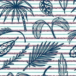 Colorful Tropical Palm Tree Leaves Striped 5