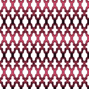 Faux Woven Quatrefoil Dark Pink on White 