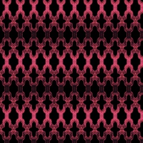 Faux Woven Quatrefoil Dark Pink on Black 