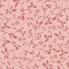 (M) Wild Clover Flowers - Rose Pink - Terra Cotta Tile