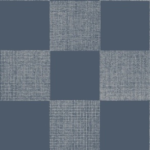 check weave - inky blue_ subtle grey - hand drawn texture